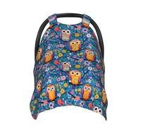 Flower Owl Print Baby Car Seat Covers, Breathable Nursing Cover Breastfeeding Cover, Stroller Covers, Multi-use Infant Carseat Canopy, Baby Boys Girls Newborn Essentials