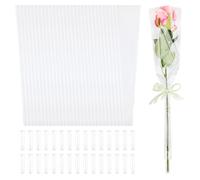 Flower Packaging Kit with Floral Water Tubes 100Pcs Single Flower Sleeves Wrapping Bags, 100Pcs Floral Water Tubes for Bouquets,Single Rose Florist Bouquet Packaging Bags for Birthday Valentines Day