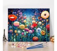 Flower Paint by Number for Adults Abstract Floral Fantasy Dreamy Blooming Garden Paint by Numbers Beginner Easy Painting by Number Retro Style Family Friend Gift for Living Room Decor 40x50cm