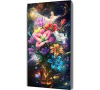 Flower Paint by Numbers for Adults 90x180cm,Dream Painting by Numbers Kits Children or Beginner, DIY Canvas Adult Crafts Oil Painting with Paint Brushes Acrylic Pigment Drawing Paintwork Framed LE-432