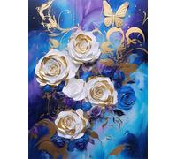 Flower Paint by Numbers for Adults, Arts and Crafts for Kids, Abstract Paint by Numbers for Children, DIY Simple Painting by Number, Funny Gifts Adults, Room Decor, Without Frame, 30x40cm e-247