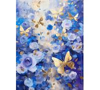 Flower Paint by Numbers for Adults, Arts and Crafts for Kids, Abstract Paint by Numbers for Children, DIY Simple Painting by Number, Funny Gifts Adults, Room Decor, Without Frame, 30x40cm e-250