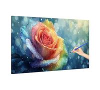 Flower Paint by Numbers for Adults Beginner, DIY Adult Paint by Numbers Colour, Painting by Number on Canvas, Oil Painting Arts and Crafts for Room Decor, Gifts for Women, Without Frame 70x30cm Q-31