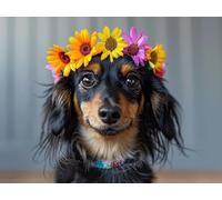 Flower Paint by Numbers for Adults, Dog Painting by Numbers Kits On Canvas, DIY Hand Painted Canvas Oil Painting Kit for Kids with 3 - Brushes and Acrylic Paint, Home Wall Decor Gifts 8x12 inch O-1712