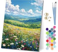 Flower Paint by Numbers for Adults, Landscape Paint by Numbers Canvas, DIY Color Oil Painting with Acrylic and Brushes, Hobbies for Adults Women, Painting for Home Wall Decor Gifts 40x54 in C-1628