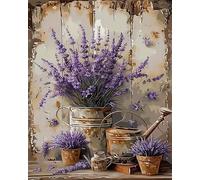 Flower Paint by Numbers for Adults,Lavender Painting by Number Kits Canvas,DIY Easy Cheerful Painting for Beginners,Wall Decor,Gifts (Lavender)