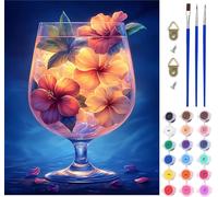 Flower Paint by Numbers for Adults on Canvas, Paint by Numbers Kits Abstract, DIY Crafts for Adults Oil Painting Art Kits with Acrylic Oil Painting and Brushes, Home Wall Decor Gifts 40x54in X-4532