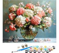 Flower Paint by Numbers for Adults, Paint by Numbers Kits Plant on Canvas for Beginner, DIY Canvas Oil Painting Kit with Acrylic Pigment and Brushes, Home Wall Decor, Gifts for Women 32x44in 5-6584