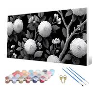 Flower Paint by Numbers for Adults, Paint by Numbers Plant Pattern Design Painting Kits, Acrylic Painting Kit with 3 Brushes Adult Crafts for Room Decor, Wall Art, Gifts for Women 28X56Inch -hcw2507HV