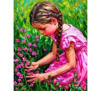Flower Paint by Numbers for Adults, Plant Paint by Numbers for Children or Beginner, DIY Canvas Oil Painting Kit with Brushes and Acrylic Pigment for Home Wall Decor, Gifts for Women 30x40cm U-46