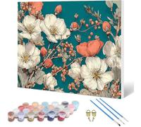 Flower Paint by Numbers for Adults, Plant Painting by Numbers DIY Color Oil Painting Hobbies for Adults Women with Acrylic Paint Brush Set for Room Decor, Wall Art, Gifts for Women 40x30cm -hjw250109U