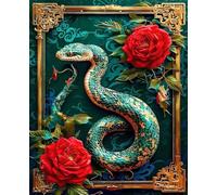 Flower Paint by Numbers for Adults, Snake Paint by Numbers for Children or Beginner, DIY Canvas Oil Painting Kit with Brushes and Acrylic Pigment for Home Wall Decor, Gifts for Women 100x135cm 4-34