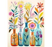 Flower Paint by Numbers for Adults,Vase Painting by Number Kits Canvas,DIY Easy Cheerful Painting for Beginners,Wall Decor,Gifts (Vase)