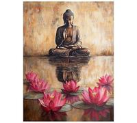Flower Paint by Numbers for Adults Zen Canvas for Painting by Numbers for Adults 24 x 32 Inch, Paintings Canvas Wall Art Supplies with Acrylic Paint Set Brush for Room Decor Gifts for Women 8YH-5353