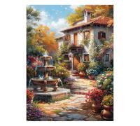 Flower Paint by Numbers Kit for Adults Architecture Acrylic Paint by Numbers 28 x 20in Canvas Painting Craft Kits for Kids Wall Decor, Canvas Wall Art Painting for Home Decor Gifts for Women JLYH-0267