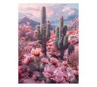 Flower Paint by Numbers Kit for Adults Cactus Craft Kits with Brushe Acrylic Paint Set Canvas for Painting 28 x 38 Inch, Canvas Wall Art Supplies for Fall Decor, Gifts for Women Room Decor JLYH-3876