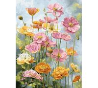 Flower Paint by Numbers Kits, Adults Paint by Numbers Plant, DIY Fun Art Kits for Kids Beginners, Number Painting for Home Decor & Holiday Gifts, Stress Relief Relaxing, Without Frame 50x70cm z-215