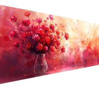 Flower Paint by Numbers Vase Paint by Numbers Kits for Adults Beginner DIY Oil Painting Kits with 3 Brushes Acrylic Pigment Drawing on Color Canvas Craft, Home Wall Decor Gifts 100x200cm x599-19G