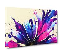 Flower Paint Splash Vol.8 Canvas Print | Gallery Wrapped 30mm Frame Wall Art | 30x20 inches | Ready to Hang | Abstract Floral Picture | Living Room Bedroom Lounge Office