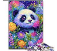 Flower Panda Jigsaw Puzzles for Adults 1000 Piece, Family Activity Fun at Home Activities, Birthday Present,Travel Gifts (26x38cm)
