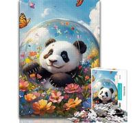 Flower Panda Jigsaw Puzzles for Teenagers 1000 Jigsaws,for Educational Game Challenge Toy Unique Home Decor And Gifts (75x50cm)