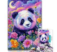 Flower Panda JigsawPuzzle 1000 Pieces for Adults,Family Game Stress Reliever Difficult Challenge Great Gifts And Toys (38x26cm)