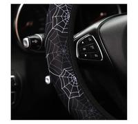 Flower Panda Spider Web Fabric Non-slip Steering Wheel Cover Without Inner Ring Car Accessories Suitable For 14.5-15INCH Car Steering Wheel Cover(Red white flower)