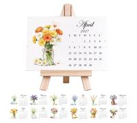 Flower Paper Calendars 2027 With Stand, Greening Funny Desk Calendars | 2027 Botanical Monthly Planner For Women Moms Wives Girlfriends Gardening Enthusiasts And Home School Workplace