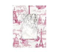 Flower Paris 4x6 Picture Frame Paris Eiffel Tower Butterfly Wooden Photo Frames Display Pictures 3x5 with Mat or 4x6 Without Mat for Wall Mounting Tabletop or Wall Hanging for Gallery Home