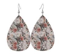 Flower Paris Eiffel Tower Leather Earring For Women Teardrop Pierced Leather Earrings Set Birthday Xmas Jewelry Gifts For Women