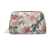 Flower Paris Eiffel Tower Leather Hand-Held Zipper Makeup Bag Storage Bag Portable Lipstick Pouch Toiletry Bag