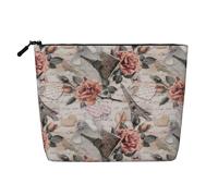 Flower Paris Eiffel Tower Patterned Women's Cosmetic Bag, Suitable for Daily Storage, Travel, and Business Trips.
