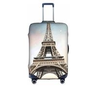 Flower Paris Eiffel Tower Print Decorative Travel Luggage Cover Concealed Zipper Suitcases Anti Scratch Dustproof, White, X-Large