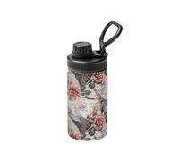 Flower Paris Eiffel Tower Print Insulated Metal Water Bottle, 12 Oz Stainless Steel Space Sport Bottle Keeps Cold and Hot