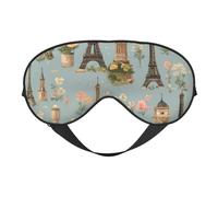 Flower Paris Eiffel Tower Print Sleep Eye Mask Outdoor Indoor Travel Camping Meditation Yoga Shift Work Breathable