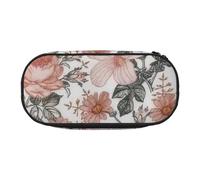 Flower Paris Eiffel Tower Print Stylish School Students Pencil Bag Reusable Pens Makeup Toiletry Case Easy Access