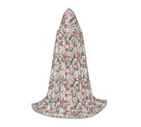 Flower Paris Eiffel Tower Print Unisex Gothic Hooded Cloak Variety Wizard Carnival Robe Halloween Cosplay Christmas