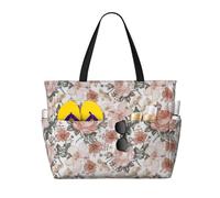 Flower Paris Eiffel Tower Print Waterproof Beach Travel Bag Lightweight Foldable Canvas Bags Gym Picnic Vacation