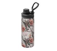 Flower Paris Eiffel Tower Printing 18oz Sports Insulated Kettle for Cycling Gym Basketball Outdoor, Suitable As A Present
