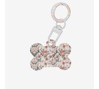Flower Paris Eiffel Tower Printing Bone Shaped Dog Tag Pet Id Tags,Acrylic Dog Tags Cat Tags with Ring for Dog Cat,Pendant Crafts
