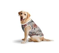 Flower Paris Eiffel Towerprint Large Vest For Pets Apparel T-Shirt Breathable Lightweight Sleeveless Tank Top