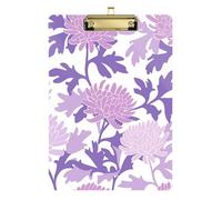 Flower Pastel Lilac on A White A4 clipboard 12 x 18 Plastic for Police Office Nurse Football Coaches Gold 9 x 12 in