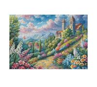 Flower Path Cabin Rural Countryside Wild Nature 300 Piece Adult Jigsaw Puzzle Engaging Creative And Fun Perfect Pastime for Home And Hobbies 300 PCS（40x28cm）