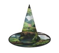 Flower Path Halloween Witches Hats Witch Headbands Wizard Hat Costume Accessories Cosplay for Party Masquerade Foldable 3 PCS