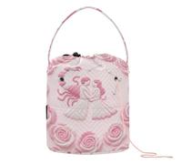 Flower Patter Constellation Pink Knitting Crochet Needle Holder with Holes Storage Bag for hilos para tejer Crochet
