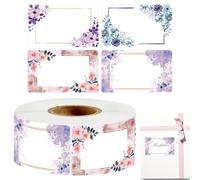 Flower Pattern Baking - DIY Label Tags Decoration Adhesive Waterproof Writable Blank Space Canning Flower Pattern Baking | Jelly Kitchen Storage