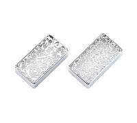 Flower Pattern Brass Pickup Cover 2PCS - Vintage Style Metal Guitar Pickup Protector for Electric Guitar, Compatible with Gibson, Fender, PRS Humbuckers - Guitar Accessories (Silver)