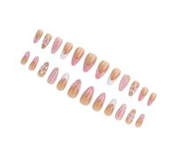 Flower Pattern French False Nails Floral Embossed Design Quick Application for Teachers Salespersons Formal Attire Flower Pattern Nails