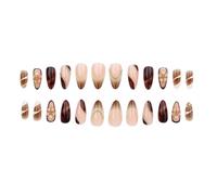 Flower Pattern French False Nails Floral Embossed Design Quick Application for Teachers Salespersons Formal Attire Comfortable Wearable Artificial Nail