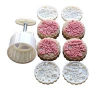 Flower Pattern Moon Cake Mold MidAutumn Festival Makers Cookie Stamps Hand Pressure Baking Tool Baking Tool Chinese Pastry